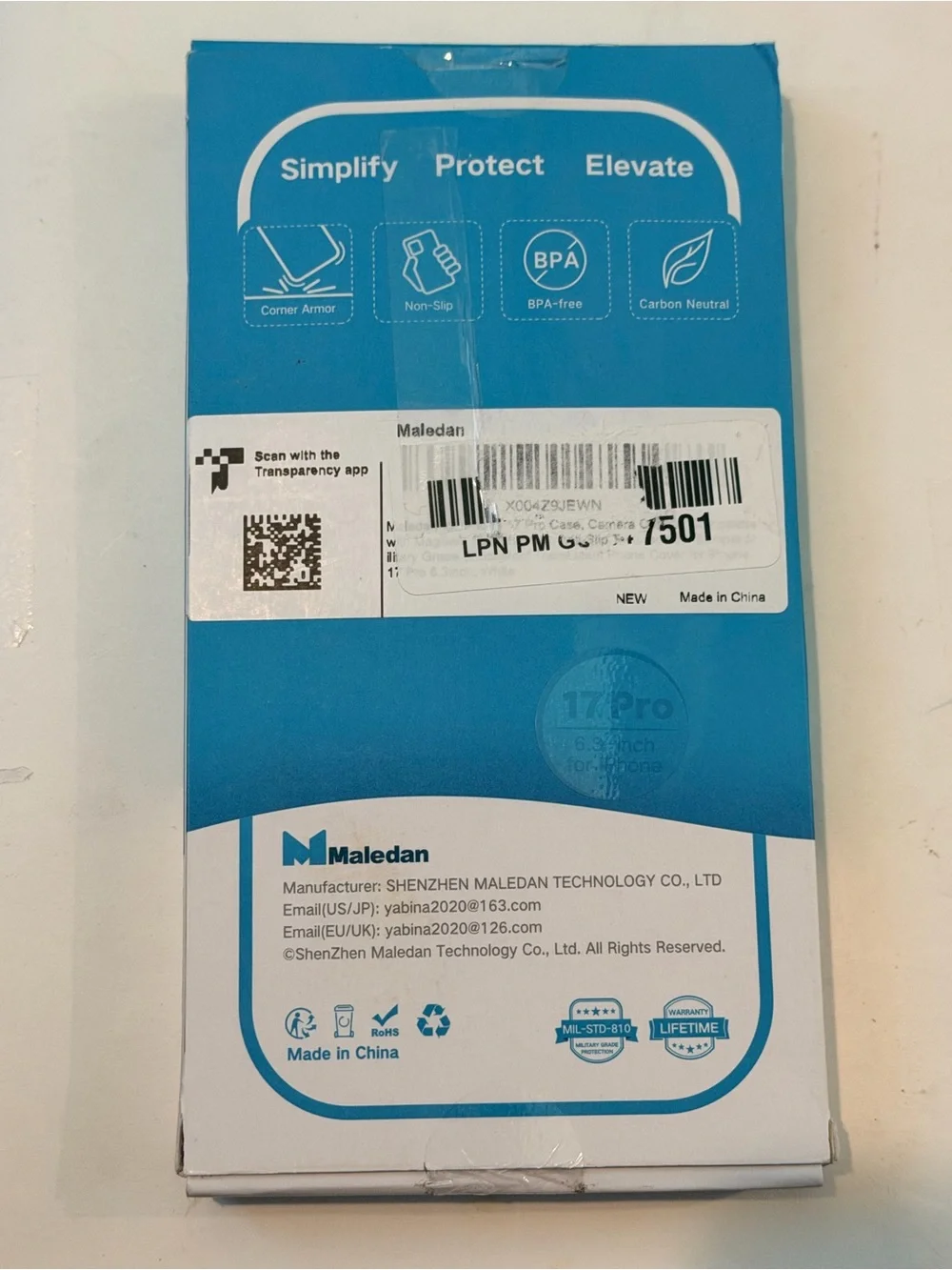 Maledan Slim Design for iPhone 17 Pro